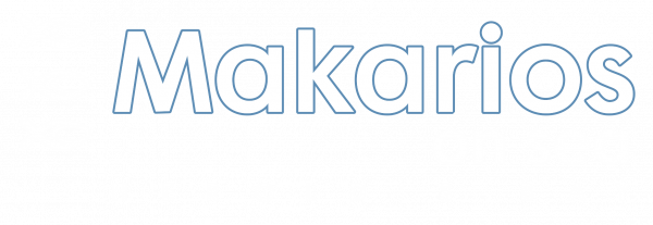 makarios-on-sea-logo-white-fish-blue-line